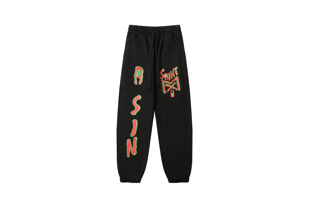Saint Michael series of fashionable casual long sweatpants Style number: 245P190 Color: Black Size: S M L XL